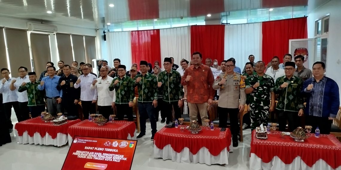 Wakili Wali Kota Palu Kaban Kesbangpol Kota Palu Hadiri Rapat Pleno Terbuka Rekapitulasi Hasil